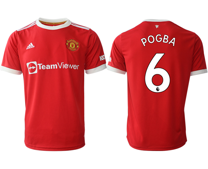 Men 2021-2022 Club Manchester United home red aaa version #6 Adidas Soccer Jersey
